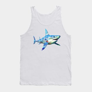 Shark Fish Ocean World Wildlife Wonder Abstract Tank Top